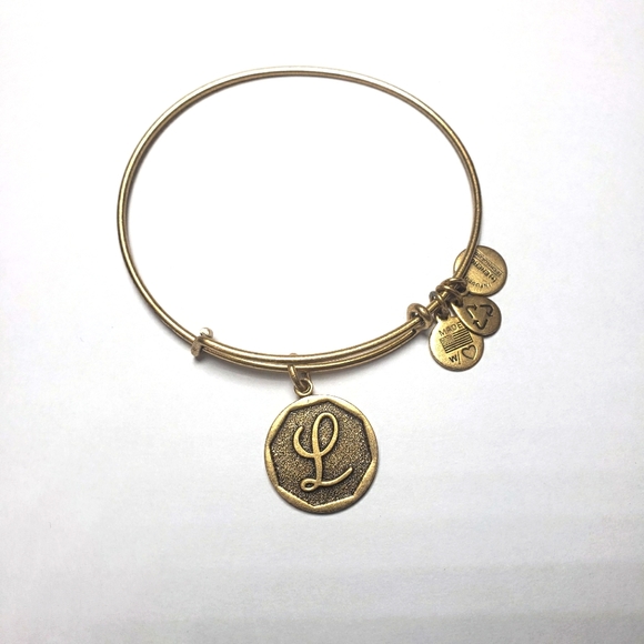 ALEX AND ANI Letter "L" Bracelet Gold